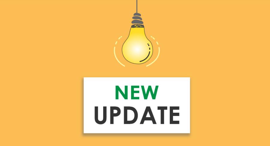 Light bulb with words "New Update"